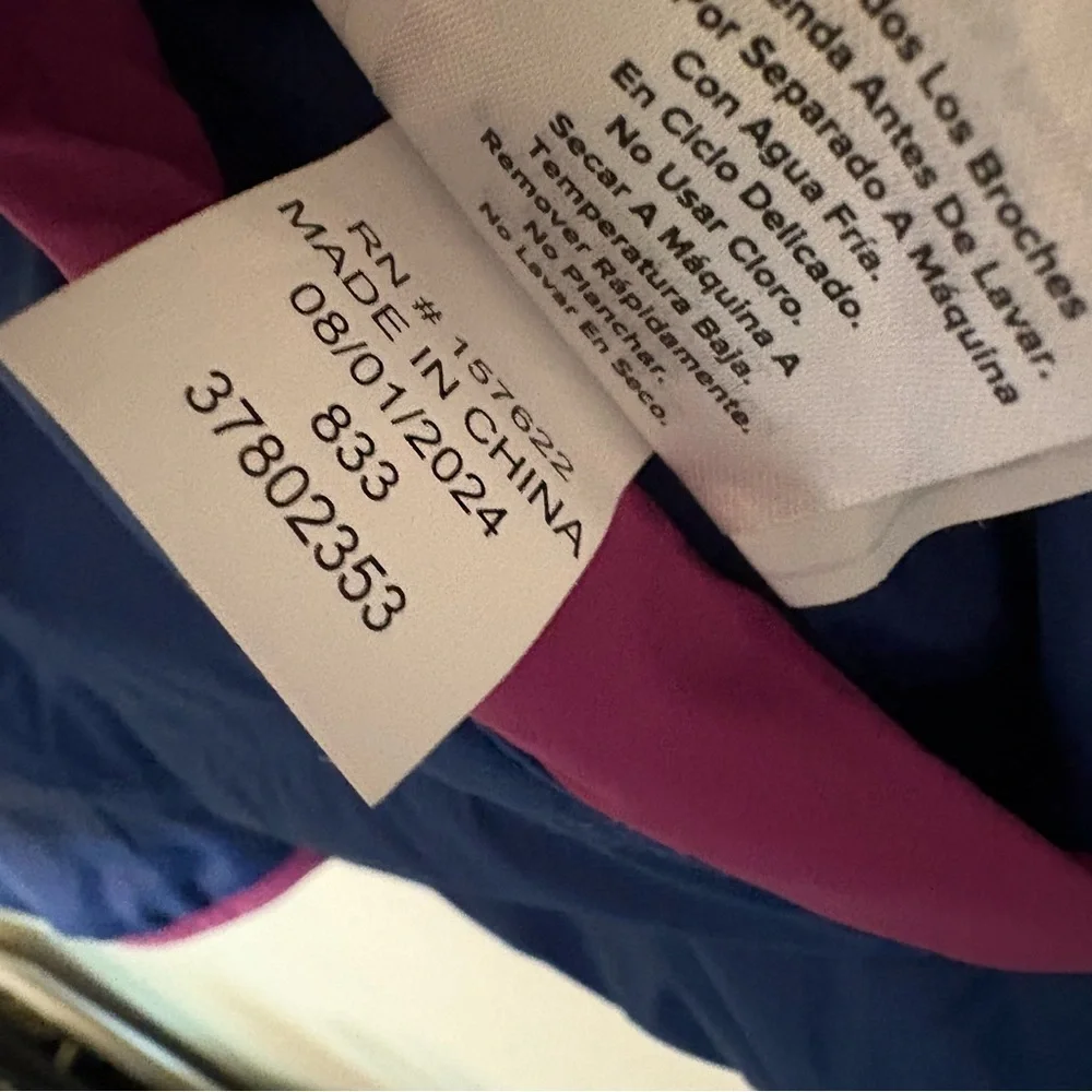 Eddie Bauer Kids Youth Reversible Jacket Girls Purple Blue Teddy